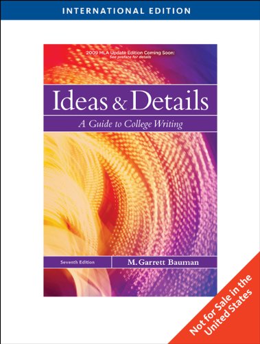 Imagen de archivo de Ideas & Details: A Guide To College Writing, International Edition, 7Th Edition a la venta por Basi6 International