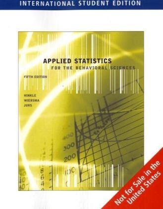 9780495808855: Applied Statistics for the Behavioral Sciences, International Edition
