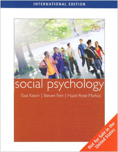 9780495809456: Social Psychology (Seventh Edition)