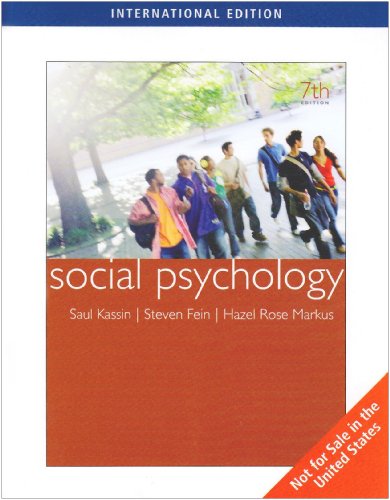 Imagen de archivo de Social Psychology, International Edition (Seventh Edition) a la venta por Bernhard Kiewel Rare Books