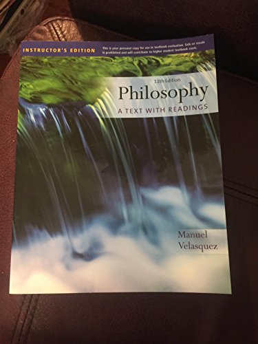 Imagen de archivo de philosophy a text with reading instructor edition a la venta por Books From California