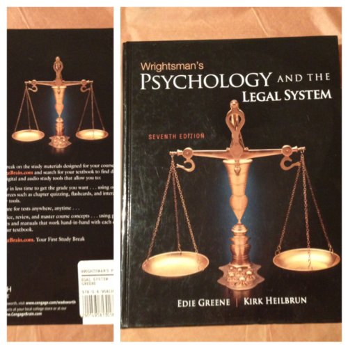 Stock image for Wrightsman's Psychology and the Legal System for sale by Front Cover Books