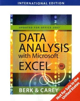 Stock image for Data Analysis with Microsoft Excel: Updated for Office 2007 for sale by Ammareal