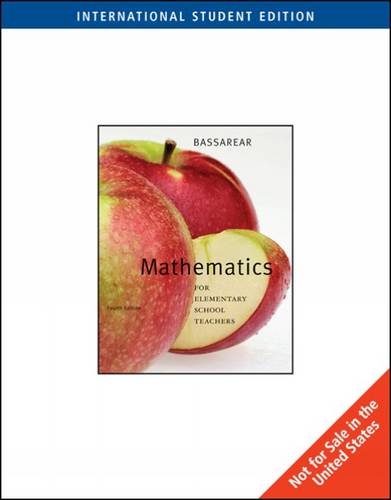Stock image for MATHEMATICS FOR ELEMENTARY SCHOOL TEACHERS, INTERNATIONAL EDITION, 4TH EDITION for sale by Basi6 International