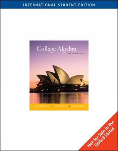 Beispielbild fr College Algebra, International Edition, 6Th Edition zum Verkauf von SMASS Sellers