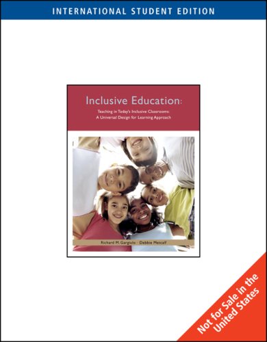 9780495834076: Teaching in Today's Inclusive Classrooms: A Universal Design Approach for Learning