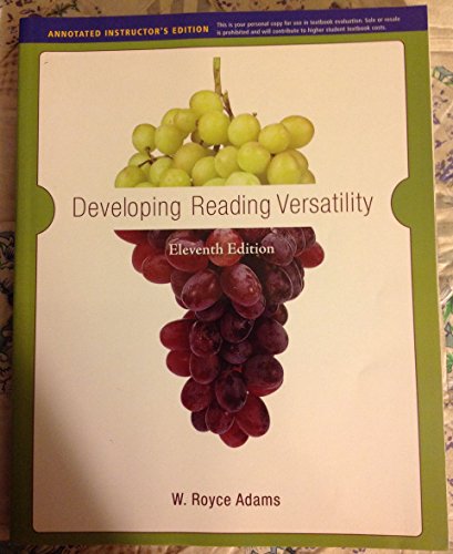 9780495901143: Developing Reading Versatility