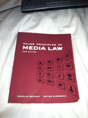 Beispielbild fr Major Principles of Media Law 2012 zum Verkauf von Better World Books