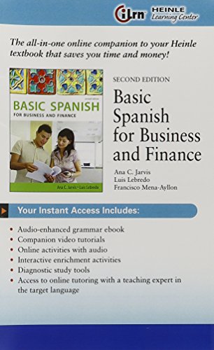 iLrn Heinle Learning Center 3 terms (18 months) Printed Access Card for Spanish for Business and Finance (9780495902751) by Jarvis, Ana; Lebredo, Raquel; Mena-Ayllon, Francisco