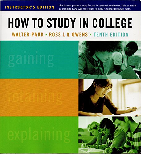 Imagen de archivo de How to Study in College a la venta por Solr Books