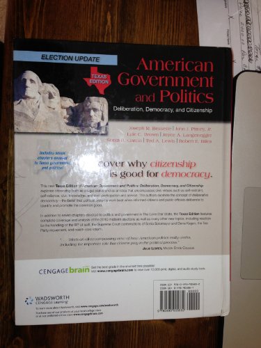 Imagen de archivo de American Government and Politics: Deliberation, Democracy and Citizenship, Texas Edition a la venta por HPB-Red