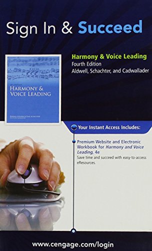 Premium Web Site with Electronic Workbook, Volume 1 and 2 Printed Access Card for Aldwell/Schachter/Cadwallader's Harmony and Voice Leading, 4th (9780495915751) by Unknown Author