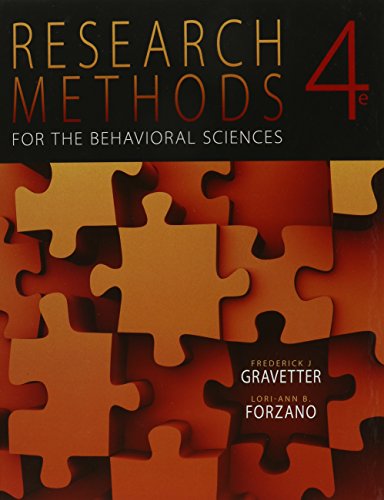 Bundle: Research Methods for the Behavioral Sciences, 4th + Virtual Psychology Labs Printed Access Card (9780495966449) by Gravetter, Frederick J; Forzano, Lori-Ann B.