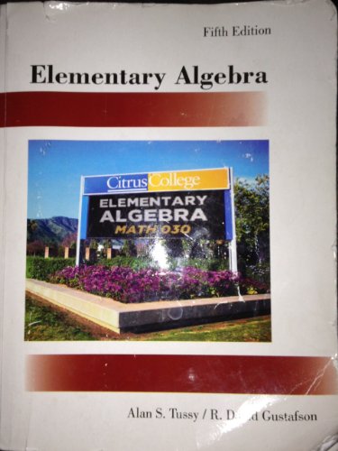 9780495992004: Elementary Algebra Fifth Edition Citrus College Alan S Tussy