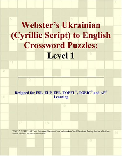 Stock image for Webster's Ukrainian (Cyrillic Script) to English Crossword Puzzles: Level 1 for sale by HPB-Ruby