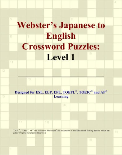 Beispielbild fr Webster's Japanese to English Crossword Puzzles: Level 1 zum Verkauf von HPB-Ruby