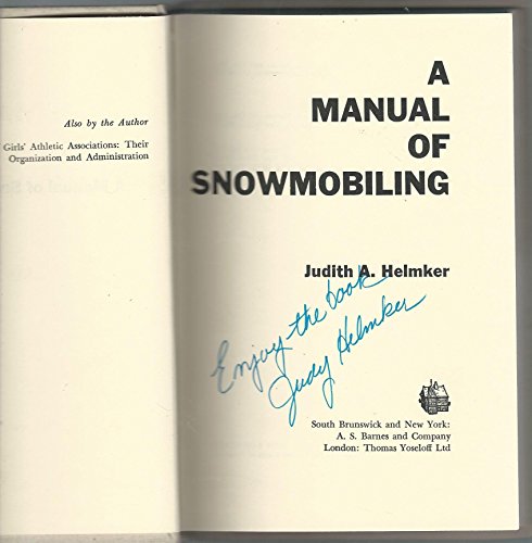 9780498077944: Manual of Snowmobiling