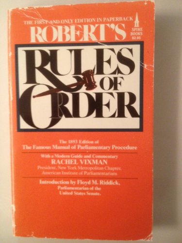 Beispielbild fr Robert's Rules of Order zum Verkauf von Better World Books: West