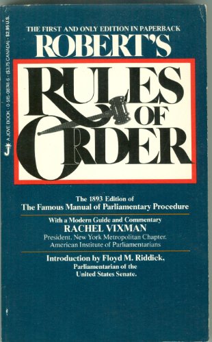 Roberts Rule Of Order (9780515087413) by Gen, Robert