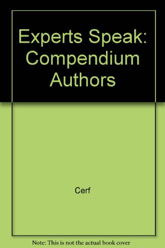 9780517056233: Title: The Experts Speak The Definitive Compendium of Aut