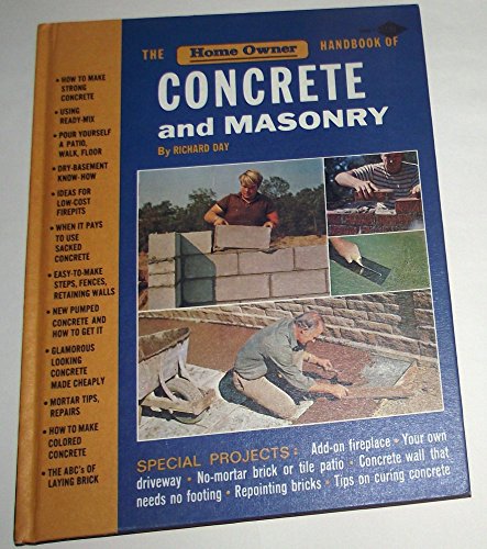 Beispielbild fr The Home Owner Handbook of Concrete and Masonry zum Verkauf von Better World Books