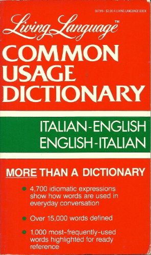 Imagen de archivo de Living Language Common Usage Italian Dictionary a la venta por Better World Books: West