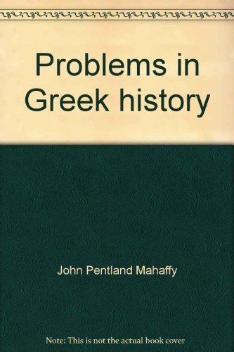 Imagen de archivo de Problems in Greek history (Essay index reprint series) a la venta por Redux Books