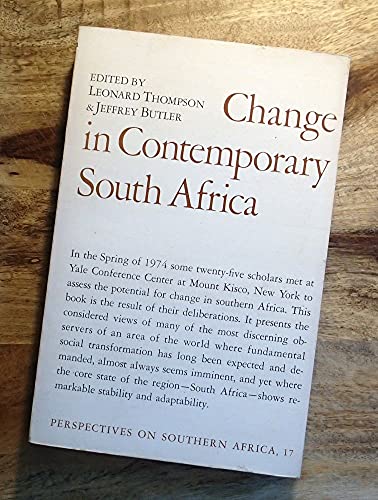 Beispielbild fr Change in Contemporary South Africa zum Verkauf von Better World Books