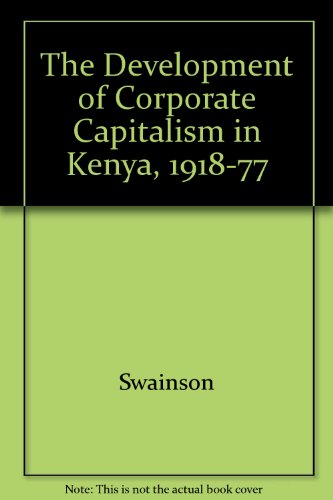 Beispielbild fr Swainson:development Of Corp Cap Kenya (cloth) zum Verkauf von AwesomeBooks