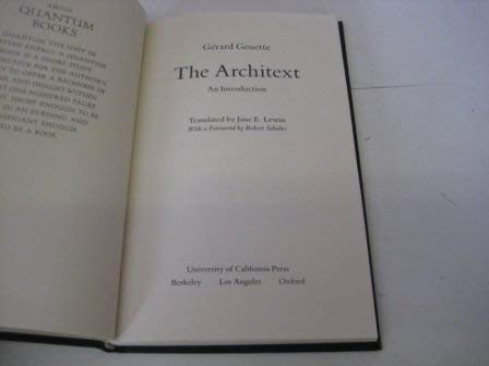 9780520044982: The Architext: An Introduction (Quantum Books)