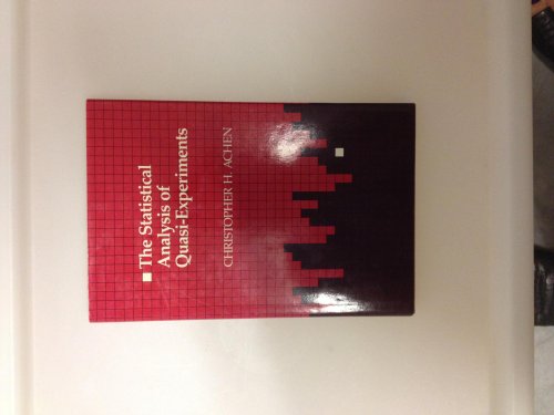 Beispielbild fr The Statistical Analysis of Quasi-Experiments zum Verkauf von Better World Books