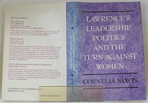 Beispielbild fr Lawrence's Leadership Politics and the Turn Against Women zum Verkauf von Dan Pope Books