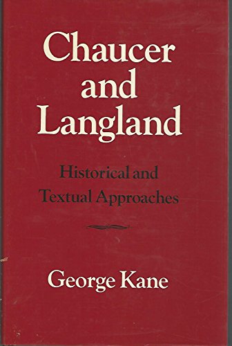 Imagen de archivo de Historical and Textual Approaches to Chaucer and Langland a la venta por Priceless Books