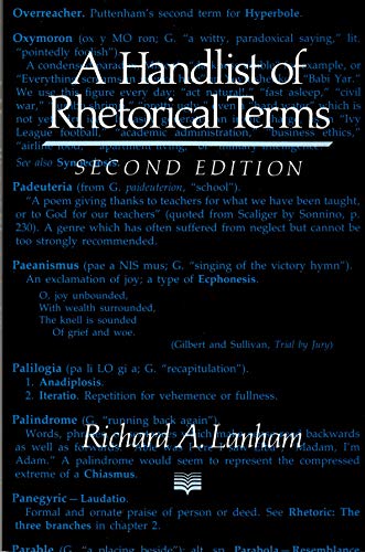 Beispielbild fr A Handlist of Rhetorical Terms zum Verkauf von BooksRun
