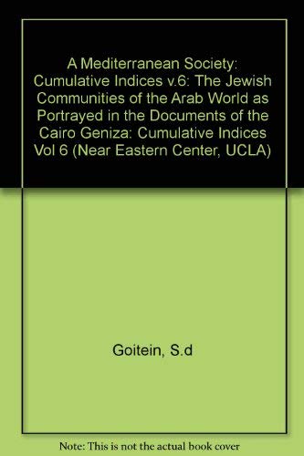 9780520081369: A Mediterranean Society: The Jewish Communities of the Arab World As Portrayed in the Documents of the Cairo Geniza : Cumulative Indices