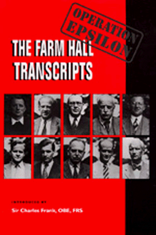 Beispielbild fr Operation Epsilon: The Farm Hall Transcripts zum Verkauf von Aamstar Bookshop / Hooked On Books