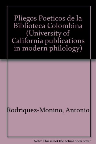 Beispielbild fr Los Pliegos Poeticos De La Biblioteca Colombina (Siglo XVI): Estudio Bibliografico zum Verkauf von JERO BOOKS AND TEMPLET CO.