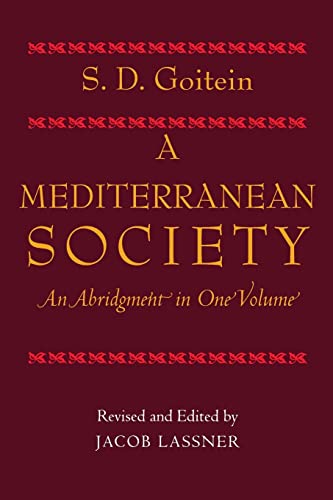 Imagen de archivo de A Mediterranean Society   An Abridgement in One Volume a la venta por Revaluation Books