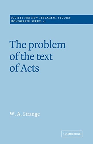 Beispielbild fr The Problem of the Text of Acts zum Verkauf von Chiron Media