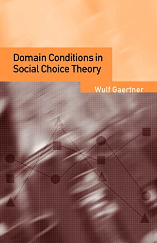 Stock image for Domain Conditions in Social Choice Theory for sale by Chiron Media