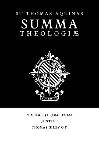 Stock image for Summa Theologiae: Volume 37, Justice: 2a2ae. 57-62 (Summa Theologiae (Cambridge University Press)) for sale by Jenson Books Inc