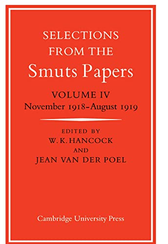 Imagen de archivo de SELECTIONS FROM THE SMUTS PAPERS a la venta por Basi6 International