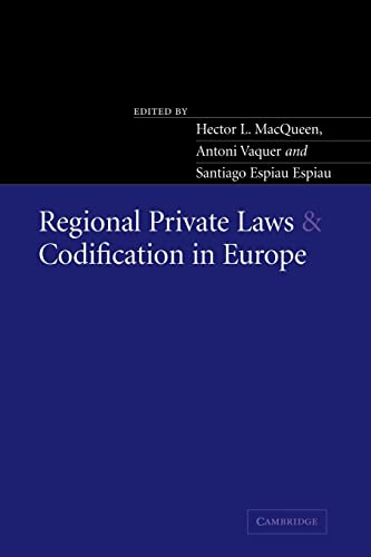 Stock image for Regional Private Laws and Codification in Europe for sale by Lucky's Textbooks
