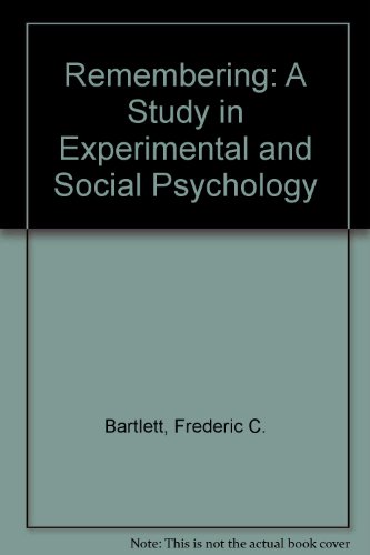 9780521041140: Remembering: A Study in Experimental and Social Psychology