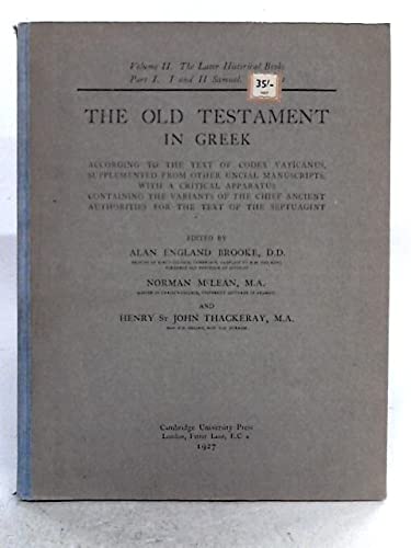 9780521041898: The Old Testament in Greek: Volume 2, Part 1