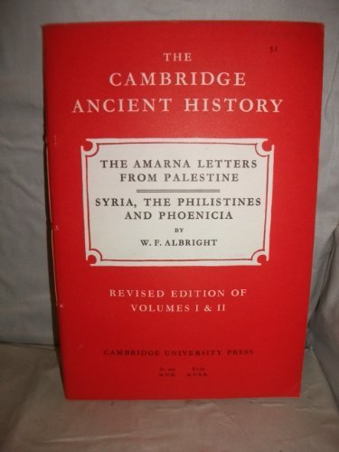 Amarna Letters from Palestine,Syria,the Philistines and Phoenicia (9780521044769) by Albright, W. F.