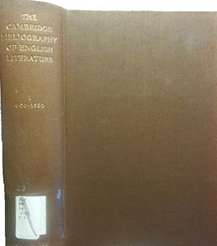 Stock image for Cambridge Bibliography of English Literature, 600-1600 Vol. 1 for sale by Better World Books