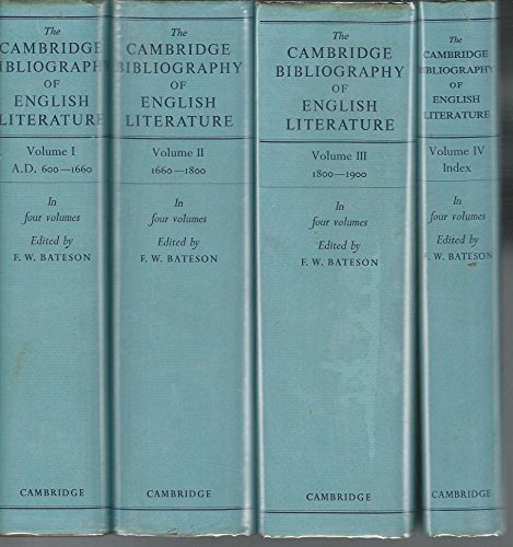 Stock image for Cambridge Bibliography of English Literature, 600-1660 for sale by Better World Books Ltd