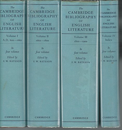 Stock image for The Cambridge Bibliography of English Literature: Volume 2, 1660 "1800 (Cambridge Bibliography of English Literature 1, Series Number 2) for sale by HPB-Red