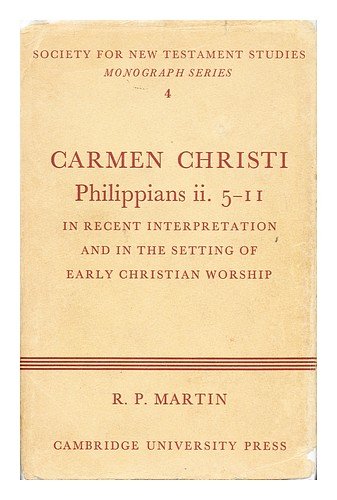 Carmen Christi (9780521056854) by Martin, R. P.